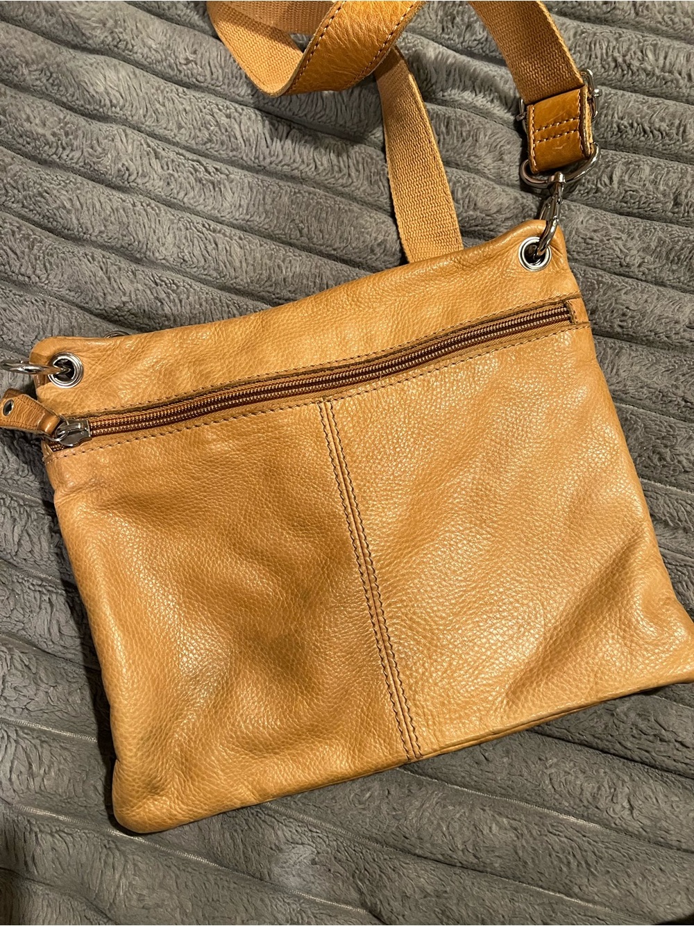 FOSSIL SUTTER REAL LEATHER TAN CROSSBODY SHOULDER MESSENGER ADJUSTABLE STRAP - Picture 6 of 6